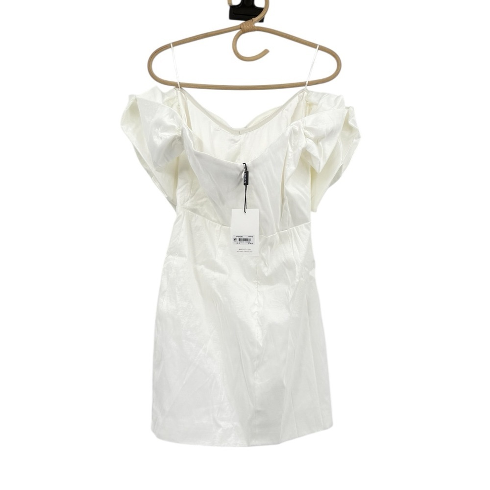 Bardot Mini Bow Dress in Shimmer White Size US M/10 Cocktail Bridal Statement - Picture 7 of 16